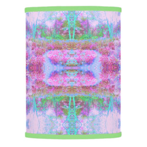 Impressionistic Pink and Turquoise Abstract Garden Lamp Shade