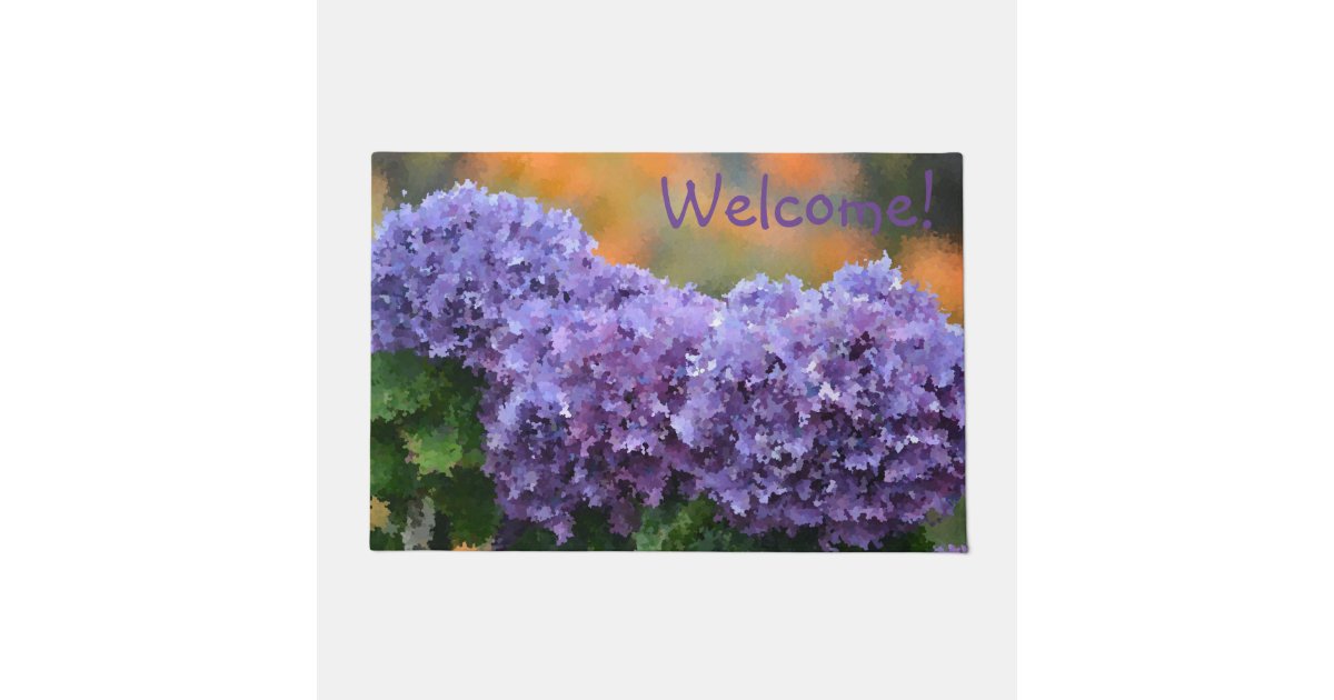 Impressionistic Purple Hydrangea Doormat Zazzle