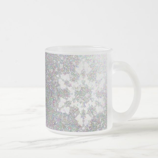 Impressionistic Snowflake Frosted Glass Coffee Mug (Right)