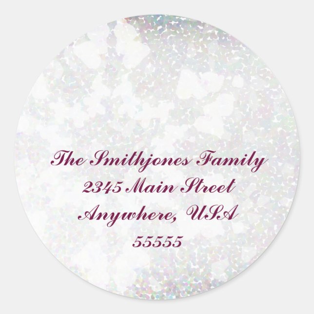 Impressionistic Snowflake Return Address Classic Round Sticker (Front)