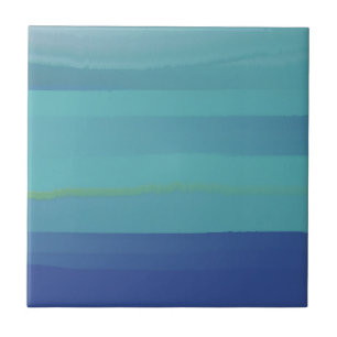 Impressions in Teal and Blue Ceramic Tile