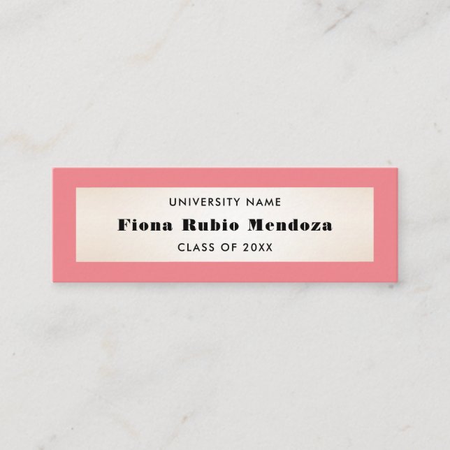 Impressive Coral Gold Graduation Name Insert (Front)