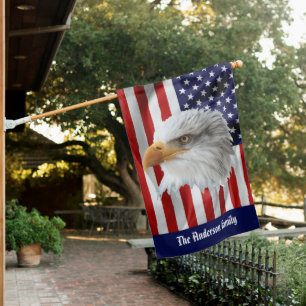 Impressive Eagle, The American Flag, Patriotic House Flag