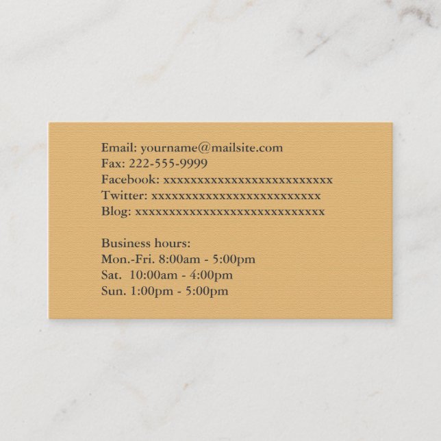 impressive golden, sunny yellow full information business card (Front)