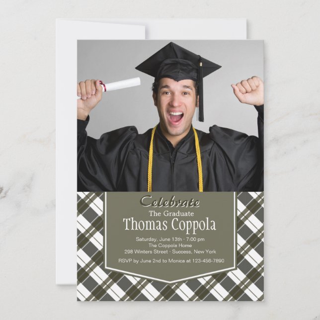 Impressive Grad Photo Invitation (Front)