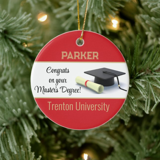 Impressive Master's Degree! Graduation  Ceramic Ornament (Tree)