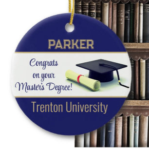 Impressive Master's Degree! Graduation Ceramic Ornament