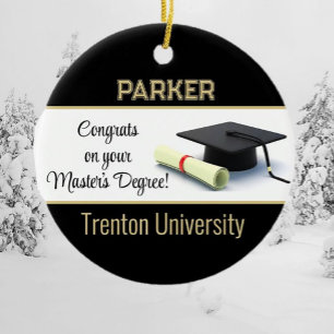 Impressive Master's Degree! Graduation Ceramic Ornament