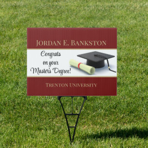 Impressive Master's Degree! Graduation yard sign