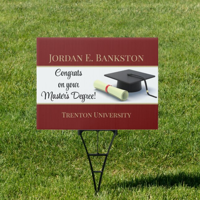 Impressive Master's Degree! Graduation yard sign (Insitu)