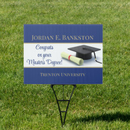 Impressive Master&#39;s Degree! Graduation yard sign