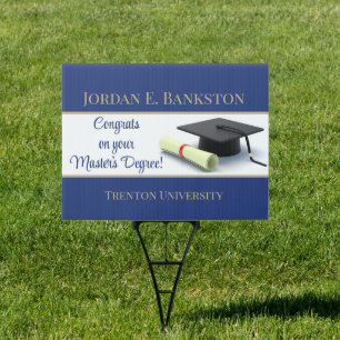 Impressive Master's Degree! Graduation yard sign