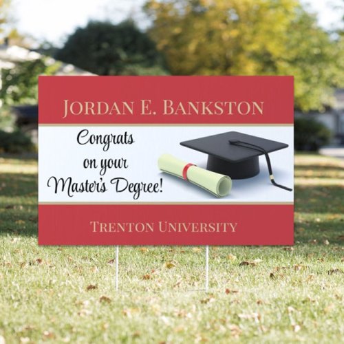 Impressive Masters Degree Graduation yard sign