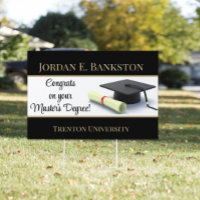 Impressive Master's Degree! Graduation yard sign