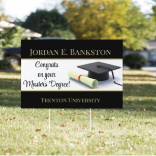 Impressive Master's Degree! Graduation yard sign