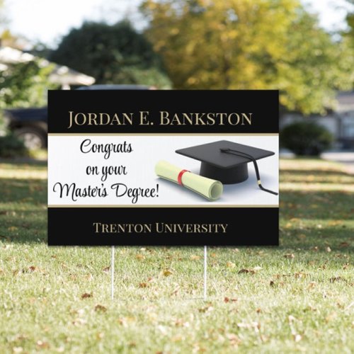 Impressive Masters Degree Graduation yard sign