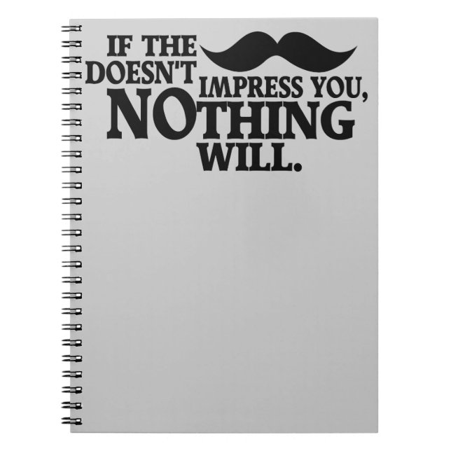 Impressive Moustache custom color notebook (Front)
