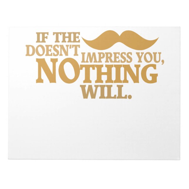 Impressive Moustache custom color notepad (Front)