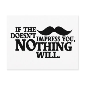 Impressive Moustache custom color postcard