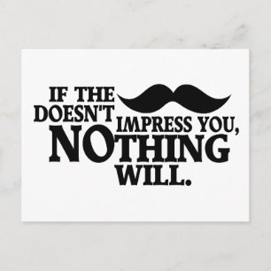 Impressive Moustache custom color postcard