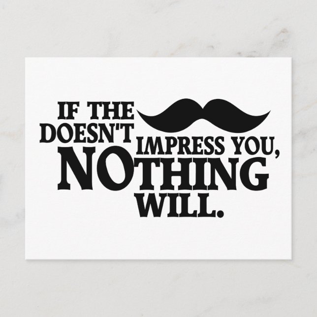 Impressive Moustache custom color postcard (Front)