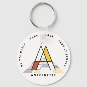 Impressive Neoplasticism Art Monogram. Letter A Ke Keychain