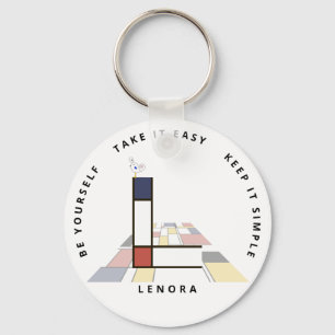 Impressive Neoplasticism Art Monogram. Letter L Keychain