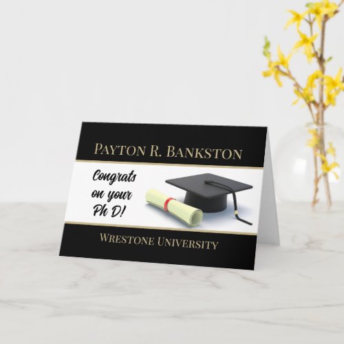 Impressive Ph D! Graduation custom card