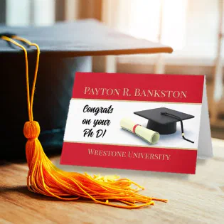 Impressive Ph D! Graduation custom card
