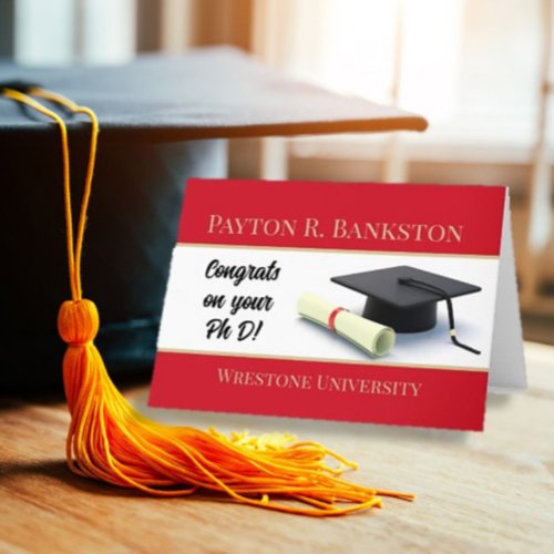 Impressive Ph D Graduation custom card