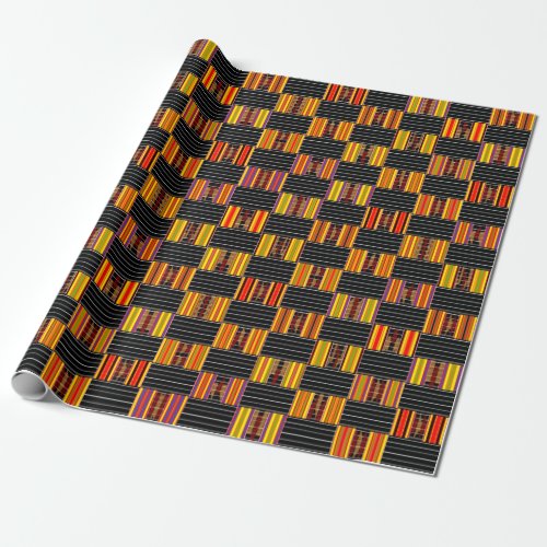Impressive Pinstriped Bright Kente Wrapping Paper