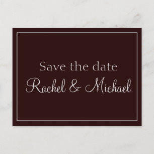 Impressive Purple and Gray Save the Date Announcement Postcard