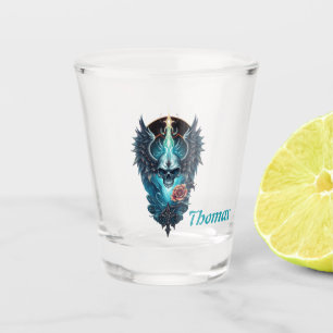 Impressive, realistic skull, shot glass