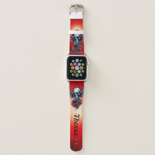 Impressive, realistic skull with wings apple watch band