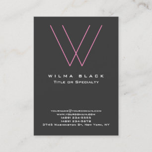 Impressive Trendy Modern Grey Pink Monogram Business Card