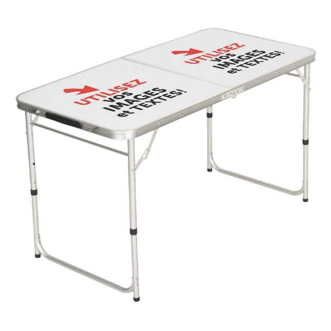 Imprimer vos conceptions en ligne en français beer pong table (Angled)