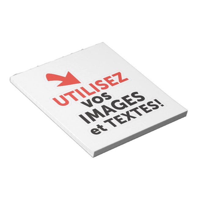 Imprimer vos designs en ligne DIY en Français Notepad (Angled)
