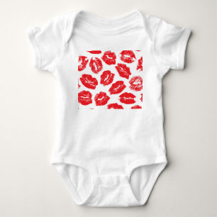 Imprint Kiss Red Lips: Vintage Seamless Baby Bodysuit