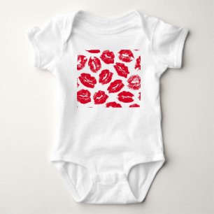 Imprint Kiss Red Lips: Vintage Seamless Baby Bodysuit
