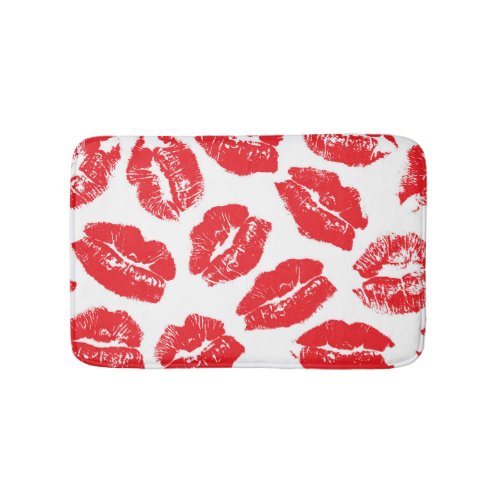 Imprint Kiss Red Lips Vintage Seamless Bath Mat
