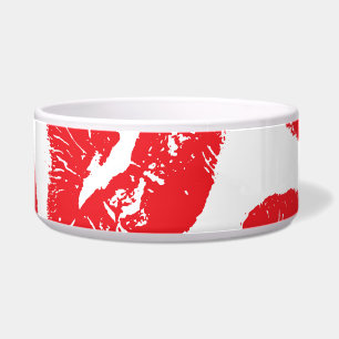 Imprint Kiss Red Lips: Vintage Seamless Bowl