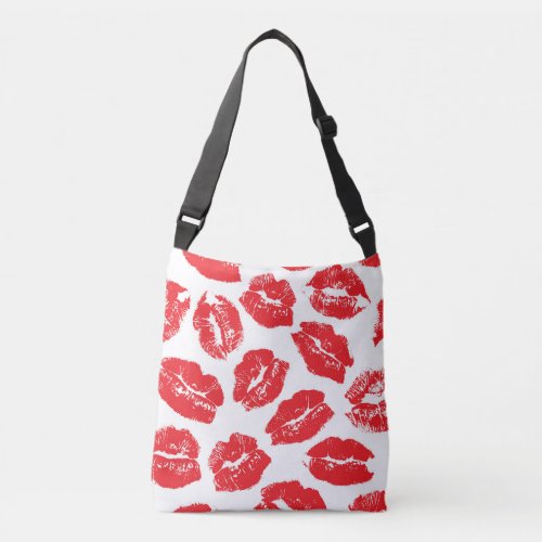 Imprint Kiss Red Lips Vintage Seamless Crossbody Bag