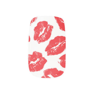 Imprint Kiss Red Lips: Vintage Seamless Minx Nail Art