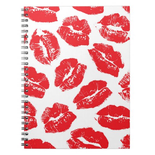 Imprint Kiss Red Lips Vintage Seamless Notebook