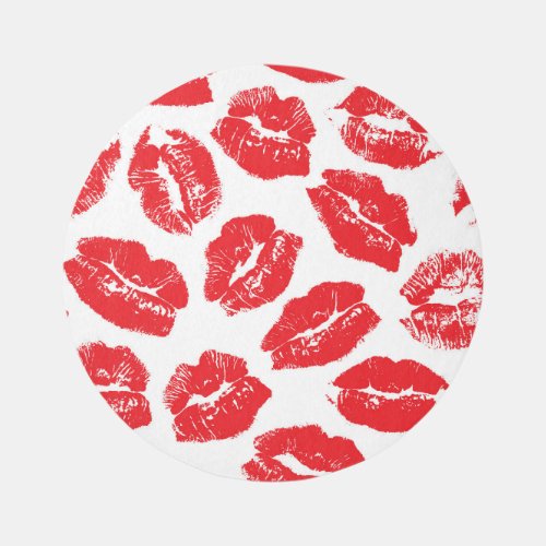 Imprint Kiss Red Lips Vintage Seamless Rug