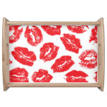 Imprint Kiss Red Lips: Vintage Seamless Serving Tray