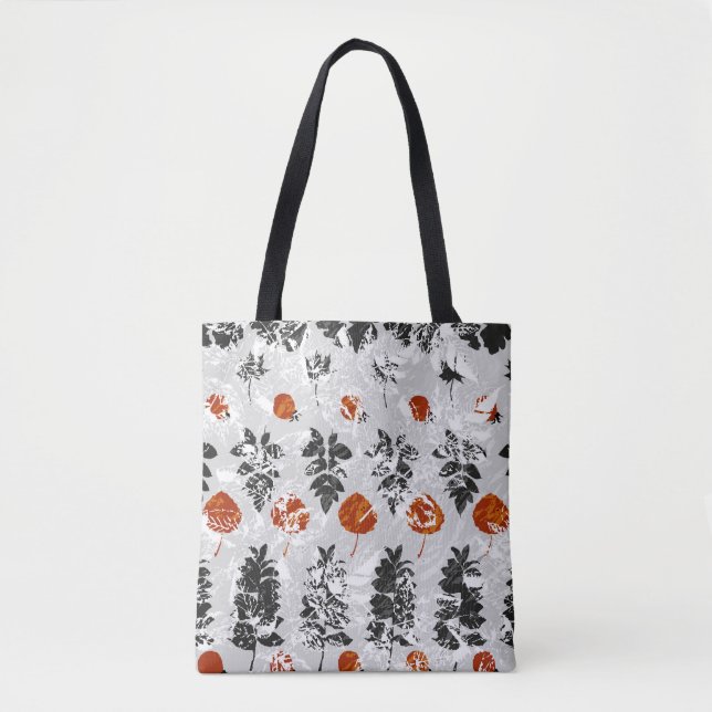 Imprint leaves: symmetrical seamless pattern. tote bag (Front)