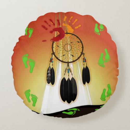 Imprint Native American Inspired Round Pillow
