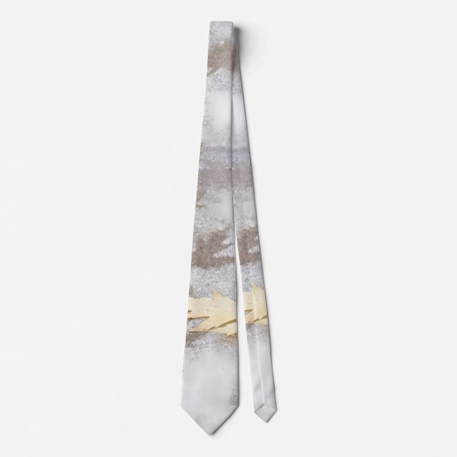 imprinted leaves neck tie (Front)