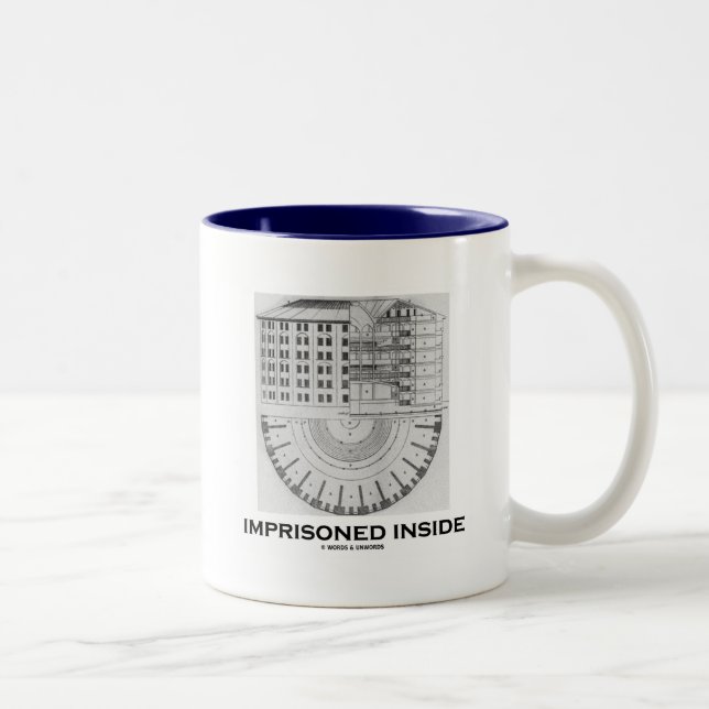 Imprisoned Inside (Jeremy Bentham Panopticon) Two-Tone Coffee Mug (Right)